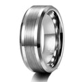 OAHLAN Customized Wholesale Fashion Jewelry Band 6mm/8mm Silver Brushed Tungsten Carbide Ring for Men Wedding Engagement Gift
