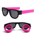 Folding Collapsible Rolling Slap Polarized Silicone Slap Sports Private Label Bracelet Sunglasses Men Women
