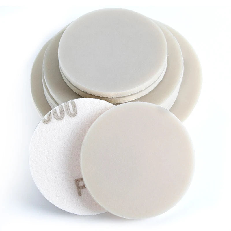 5 Inch P1500 Dry/Wet Round Aluminum Oxide Sanding Sponges Gray Foam Backed Sanding Paper Disc for Auto