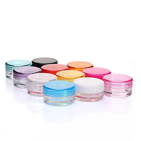 Mini 3g 5g Round Shape Colorful Transparent Black White Plastic PS Cosmetic Eye Cream Jar Face Cream Container for Travelling