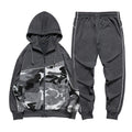 Mens Apparel Track Suit for Men Stylish Hoodie Jackets for Casual Street Wearing Spring and Fall Full Sleeve Knitted Sports Suit
