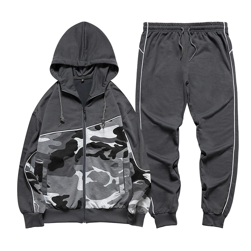 Mens Apparel Track Suit for Men Stylish Hoodie Jackets for Casual Street Wearing Spring and Fall Full Sleeve Knitted Sports Suit