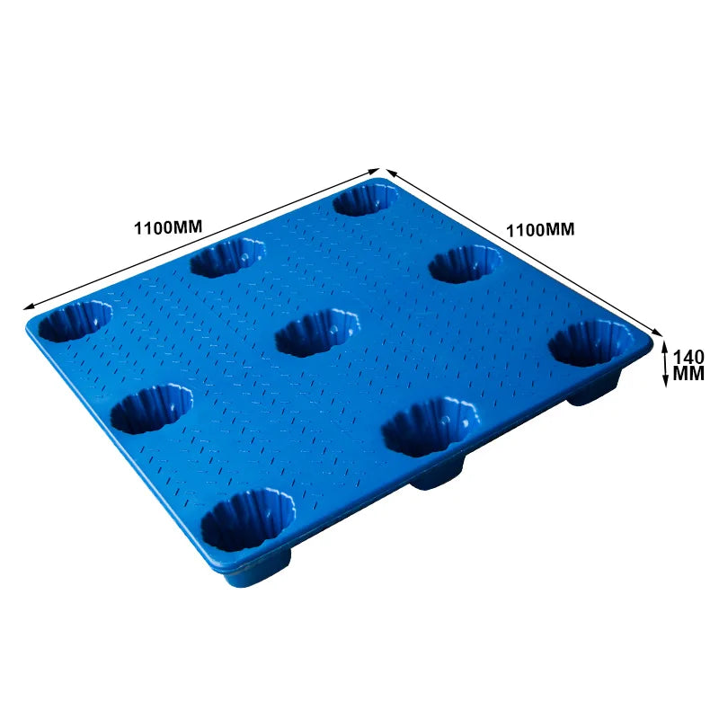 LEADLOONG Heavy Duty Euro Plastic Pallet 1100x1100x140mm Single Faced 4-Way 100% Virgin PP/HDPE Material High Load Capacity