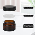 Amber Glass Jars with Lids Reusable Empty Round Cosmetic Container for Creams Lotion Spice Powder