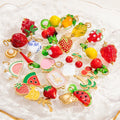 DIY Jewelry Accessories Fruit Pendant Stainless Steel 18k Gold Plated Bracelet Necklace Enamel Pendant Charms for Jewelry Making