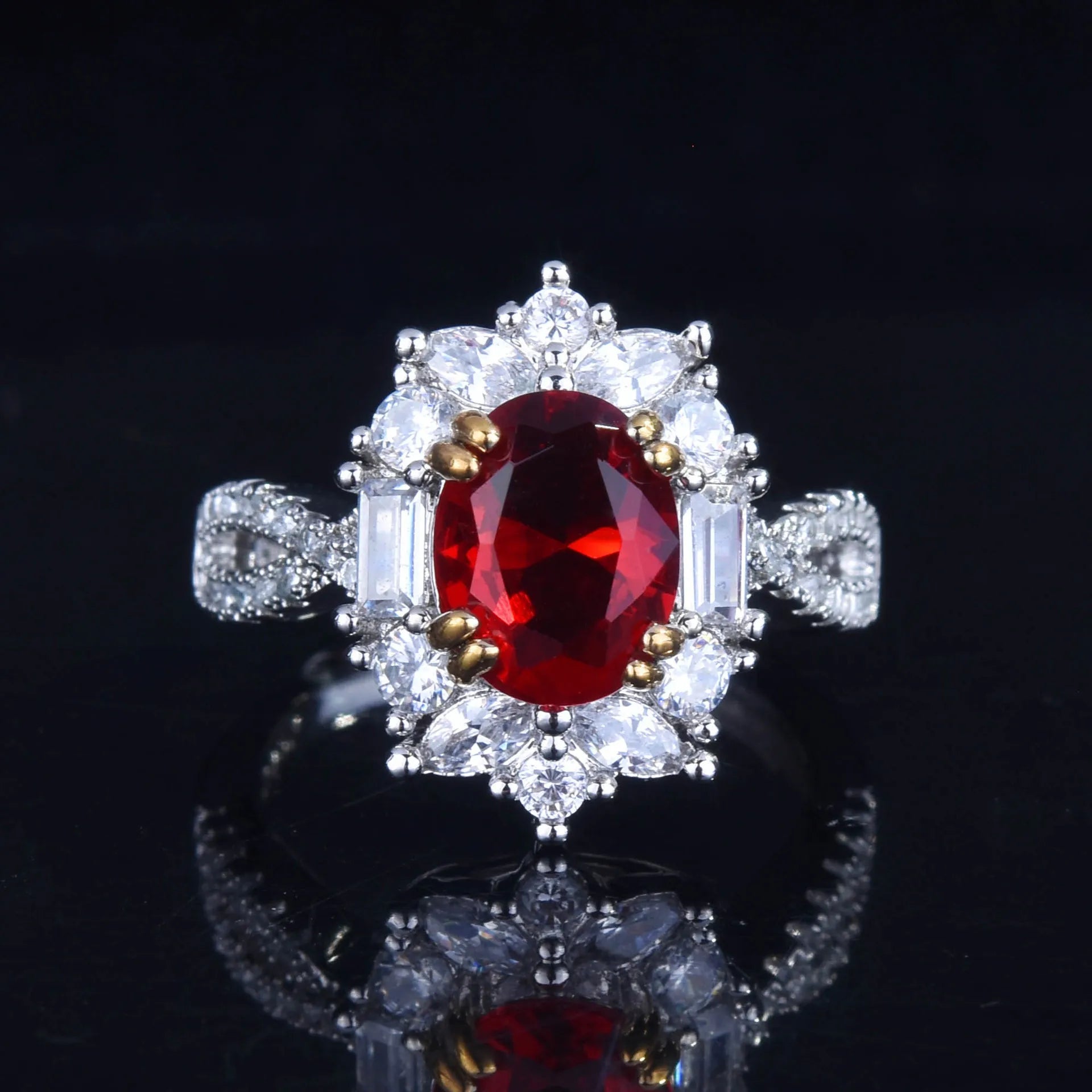 Ruby Ring  2022 New Style European and American Popular Luxury Fashion Ring Female Opening Ring