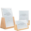 Acrylic Solid Wood Based Price List Menu Holder Advertising Card Double-sided Wooden Display Stand