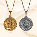 Religious Jesus Virgin Mary Necklace 316L Stainless Steel Jewelry Men PVD Vacuum 18k Gold Plating Jesus Head Pendant Necklace