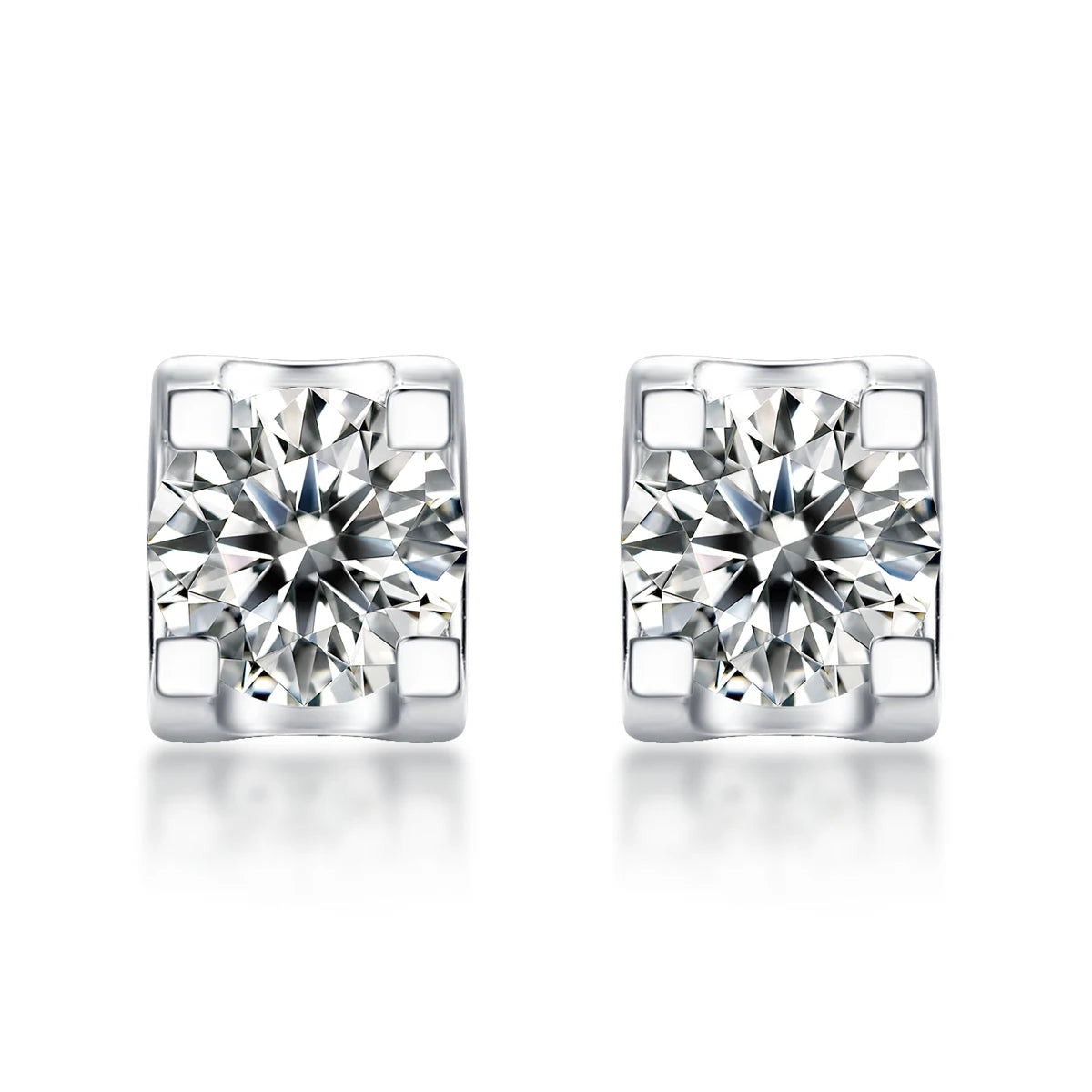 New Style 1 Carat Silver 925 Sterling Fancy Jewelry Moissanite Stud Earrings for Women Fashion Party Earrings