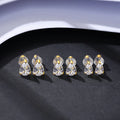 CZCITY 925 Sterling Silver 14K Gold Plated  Water Drop Shaped Jewelry with Zircon Diamond for Elegant Women