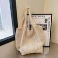 Summer Vacation Casual Hollow Shoulder Bags for Women Light Portable Ladies Weaving Handbags Simple Solid Color Female Tote