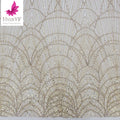 HY2825 New Golden African Beads Evening Dress Lace Multi-color Sequin Lace Fabric Cheap Lady Dress Lace Fabric