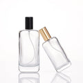 Square Atomizer Crimp Spray 25ml 50ml 100ml Empty Glass Perfume Bottles 15mm Neck Size with Cap Carton Packed Printing Logo
