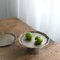 Nordic Hot Retro Lace Made of Old Ironwork Tray High Bread Fruit Plate Holding Plate Still Life Gourmet Shot Mini Dessert Plates