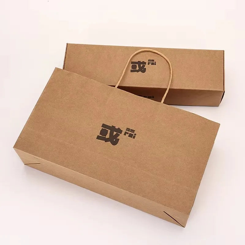 Custom Print Logo Size 180g 250g Packaging White Brown for Clothes Shoes Hats Pastry Food With Handles Gift Kraft Paper Bags