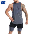 YLS Wholesale Men Tank Tops Breathable Knitted Mesh Quick Dry Workout Stringer Singlets Fitness Gym Sports Apparel