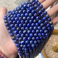 4mm 6mm 8mm10mm 12mm Blue Stone Beads Lapis Lazuli Loose Round Bead Strand for Designer Bracelet Jewelry Making