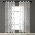 Custom Size Rose Floral Embroidery Sheer Window Curtains Embroidered Tulle Drapes for Living Room Home Use