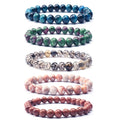Natural Jewelry Crystal Amethyst Rose Quartz Turquoise Onyx Agate 6mm 8mm 10mm Round Crystal Beads Stone Bracelet for Women Men