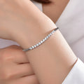 Kirin Rhodium Plating Classic Tennis Bracelet Women 3mm Cubic Zirconia 925 Sterling Silver Bracelet