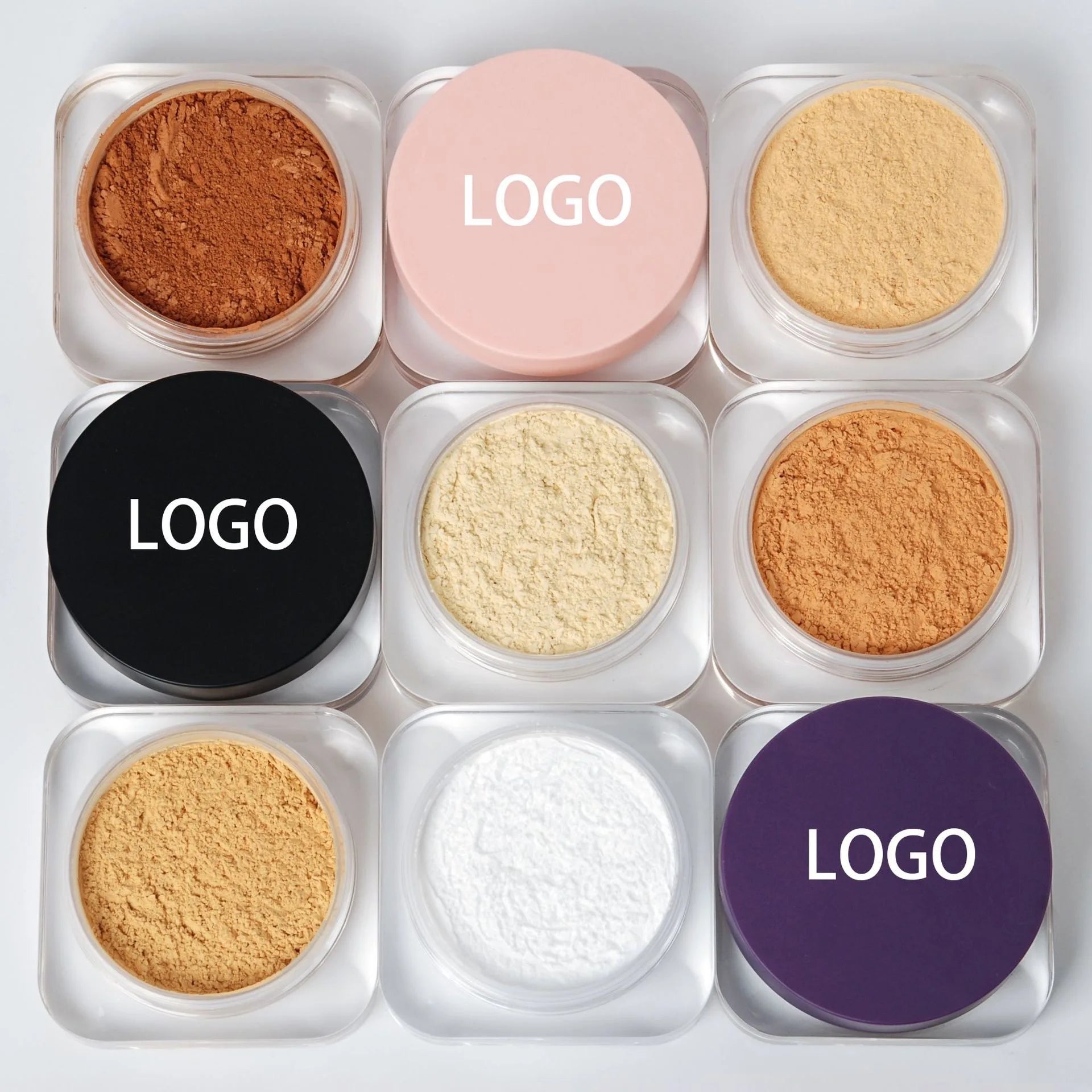 Create  Own Brand Matte Loose Powder Multi-color square Cosmetic Setting Powder