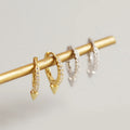 NEW Fashion Earrings Jewelry 925 Sterling Silver Luxury Gold Plated Rivet Punk Hoop Earrings for Women