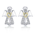 New Fashion Luxury Jewelry White Gold Earrings Sterling Silver Earrings Angel Ear Ring Studs