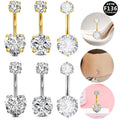 Getta ASTM-F136 Titanium Children's Belly Button Ball Navel Ring Zircon Silver Plated Internal Thread Helix Piercing Body