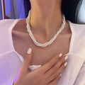 Women Fashion Vintage Pearl Necklace Choker Clavicle Chain Luxury Jewelry Anniversary Gift