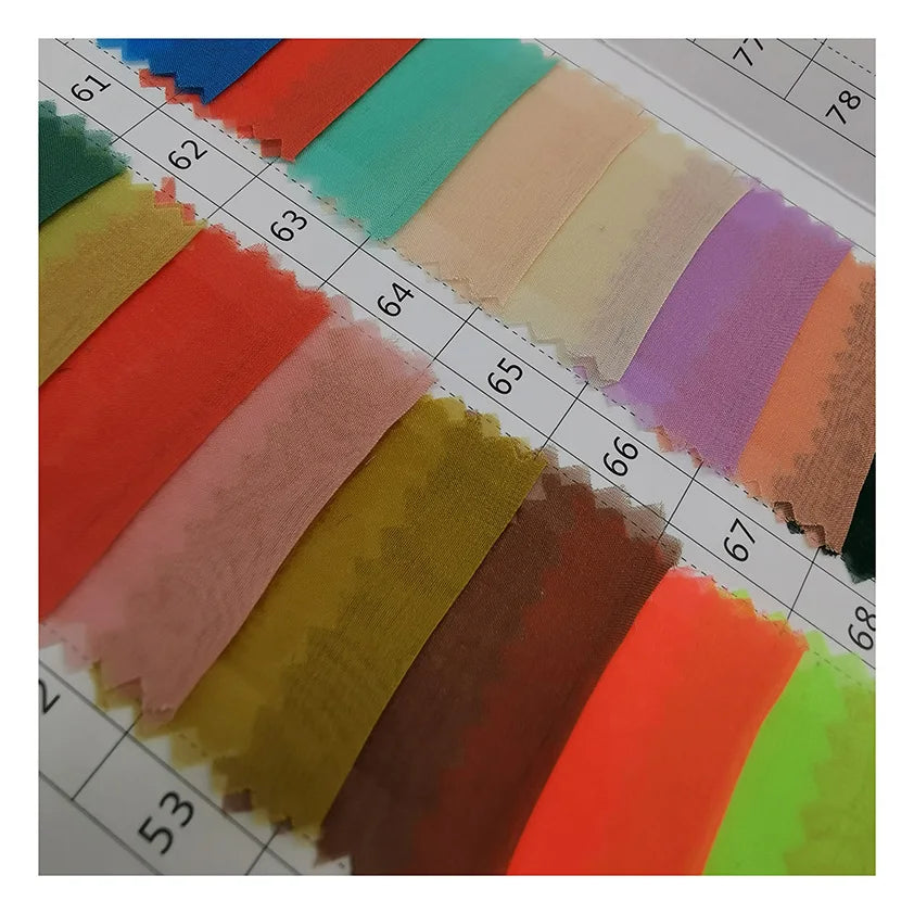 30D Chiffon Fabric Polyester Sheer Chiffon All Colors Instock Custom Design Imitation Silk Fabric for Women's Wear/scarf