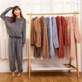 3 Dollar Model RCK001 Ladies Soft Fluffy Fleece Pullover Pants Loose Pajamas Set for Pyjamas Women's Sleepwear