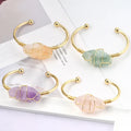 Gold / Silver Plating Natural Crystal Druzy Mineral Bangles for Women Bangles Fashion Jewelry