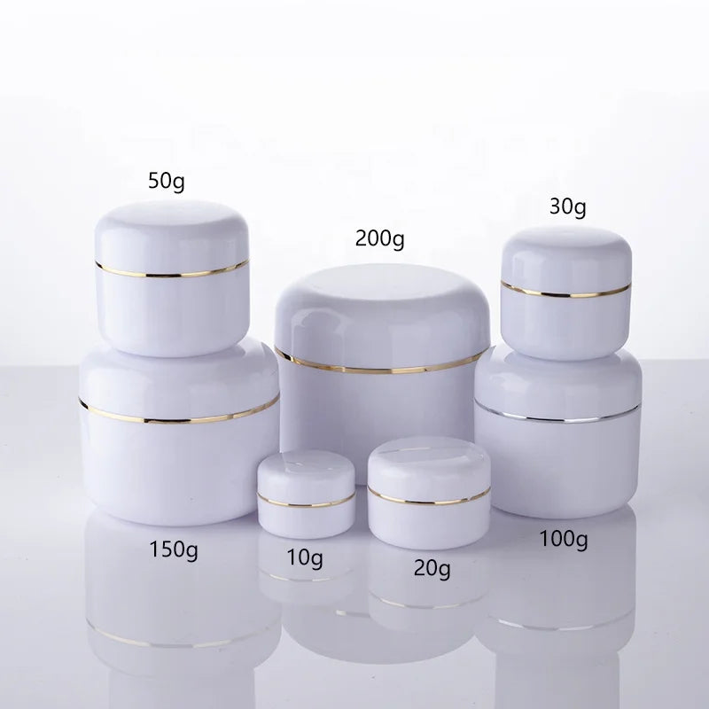 Refillable PP Cream Container 5g 10g 20g 30g 50g 100g 150g 200g Double Wall With Gold Line