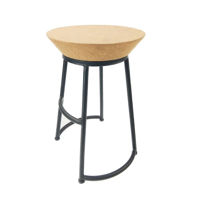 55CM High Modern Cork Bar Stool Fashionable Cork Stool Luxurious Wood Bar Stool Cork Surface Stainless Steel Frame