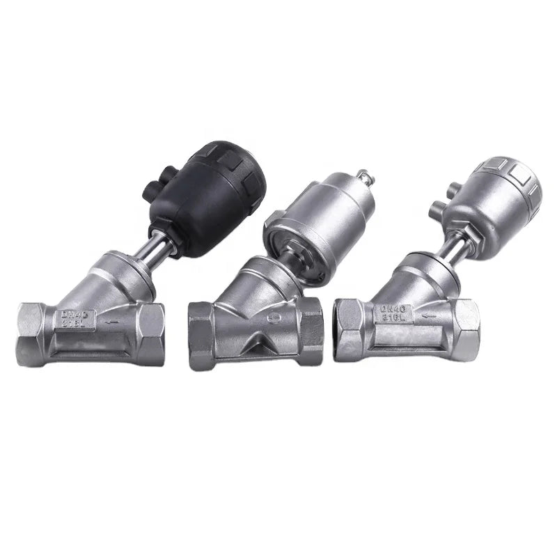 Plastic Actuator Pneumatic Angle Seat Valve With Thread/Clamp/Weld/Flange Connection Stainless Steel Proportional Control Valve
