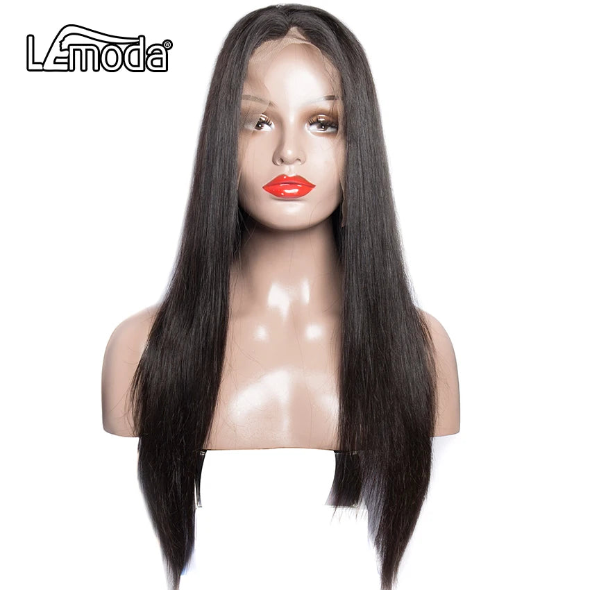30Inch 13X4 Straight Lace Front Human Hair Wigs for Black Women Brazilian Straight Lace Frontal Wig 180% Density Virgin Hair