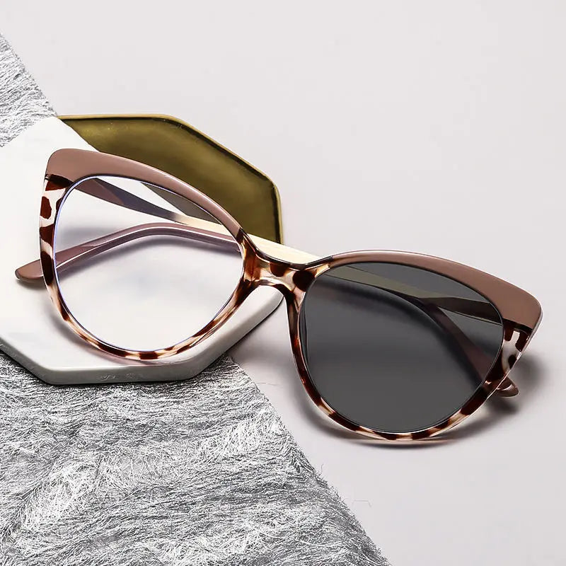 2026 Photochromic Fashion Retro Metal Eye Frame Tr90 Blue Blocking Glasses Eye Anti Blue Light Glasses