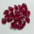 Synthetic Red 5# Ruby Pear and Oval Cut 4x6mm to 13x18mm Loose Corundum Gemstones for Jewelry