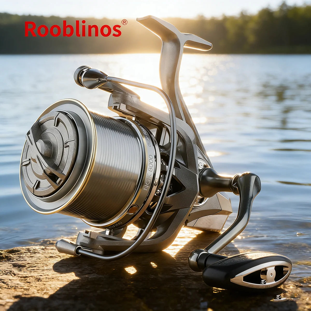 [Germany Stock] Rooblinos NGK Left Hand Spinning Surf Fishing Reel 4.8:1 Gear Ratio Aluminum & Plastic Body 8000-14000 Series