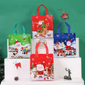 Medium-sized Christmas Printed Gift Packaging Bags Non-woven Laminated Three-dimensional Handbags