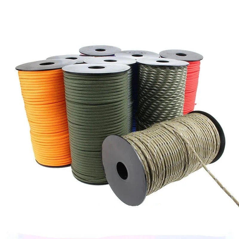 4mm 9-core 100m Multi-functional Parachute Outdoor Rescue Survival Rope Bundle Climbing Camping Tent Rope Bracelet Braided Rope