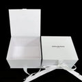 Custom Logo Luxury Foldable Recycled Materials White Cardboard Gift Packaging Paper Box with Ribbon for Candle and Photo Frame
