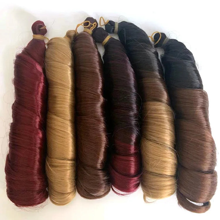 150g 24 Inch Ponystyle Crochet Braid High Temperature Synthetic Dyed Spiral French Curls Extension Afro Style Single Weft