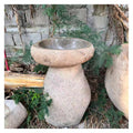 Stone Pedestal Sink Cobble Stone Lavatory Vintage Washing Bowl River Stone Basin Outdoor Farmhouse Vanities Bathroom Vanity