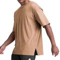 RNSHANGER Summer Solid Color Short Sleeve T-Shirt Men Fashion Round Neck Tees Bodybuilding Running Cotton Loose Sport T-Shirt