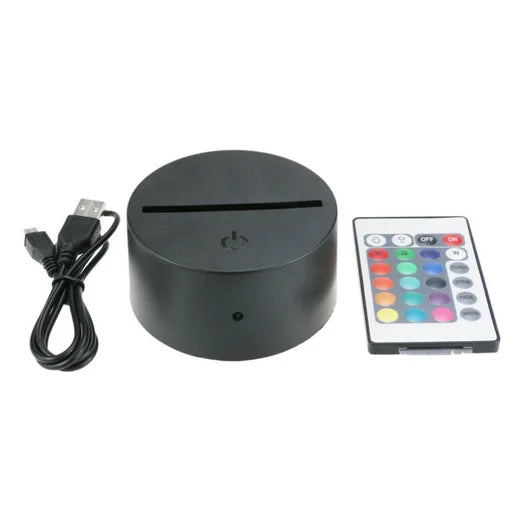 16 Colors  LED Night Light Base Display Light Coaster for Drinks Black Round  Stand Led Lamp Base for Kid Gift