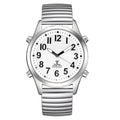 Talking Atomic Watch Visually Impaired People Quartz Luxury  Men Women Stainless Steel English Talking Watch for Blind People