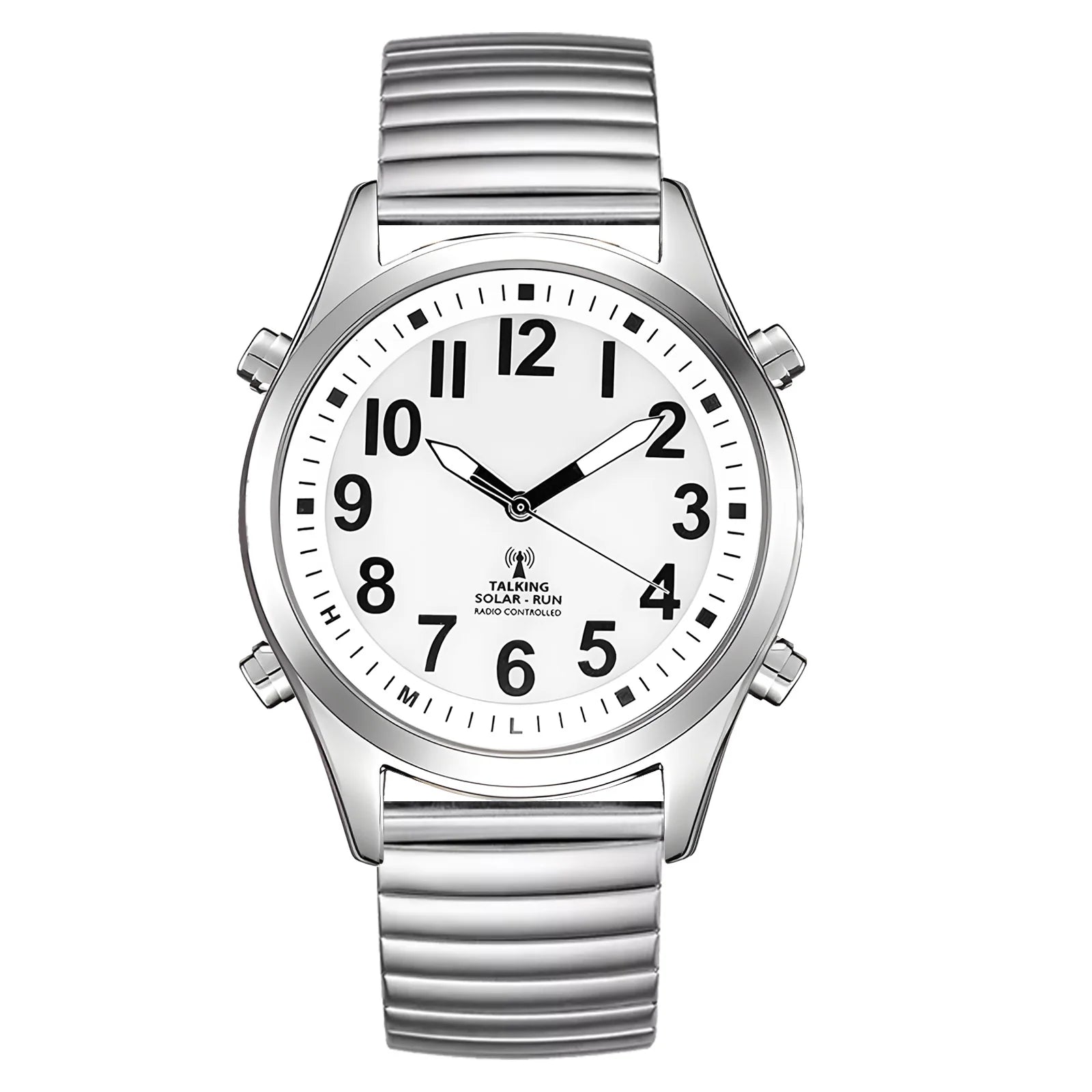 Talking Atomic Watch Visually Impaired People Quartz Luxury  Men Women Stainless Steel English Talking Watch for Blind People