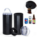 Custom logo Ice Metal 16oz Stainless Steel 4 in 1slim Vacuum Insulated Beer Can Cooler Skinny Can Cooler Tumbler with Opener