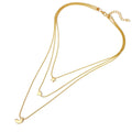 Dainty Moon Pendant Gold Plated Multi Layer Necklace for Girl Fahion Layered Jewelry Necklaces for Female Women